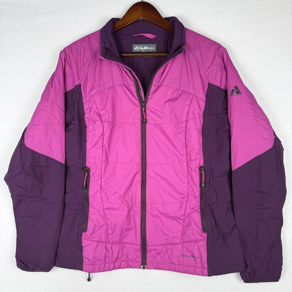 Eddie Bauer First Ascent Jacket Womens M Pink Purple Insulated Full Zip Gorpcore